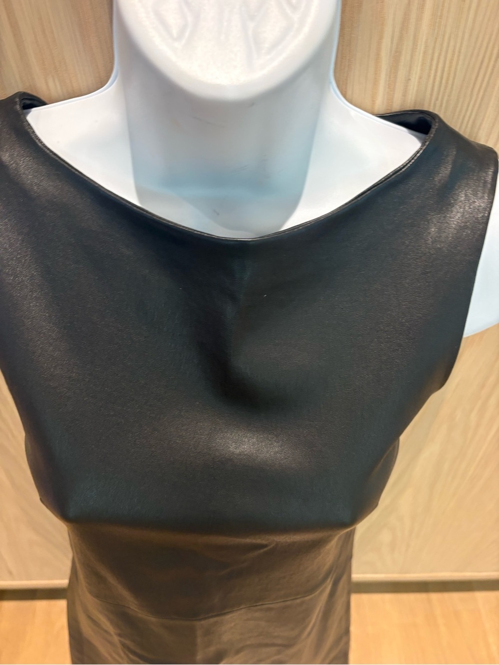 Sleeveless Black PRADA Leather Mini Dress XS $3000 retail new w/o tags - Picture 3 of 6